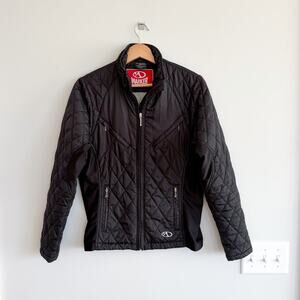Marker Zip Up Quilted Moto Utility Jacket Black M